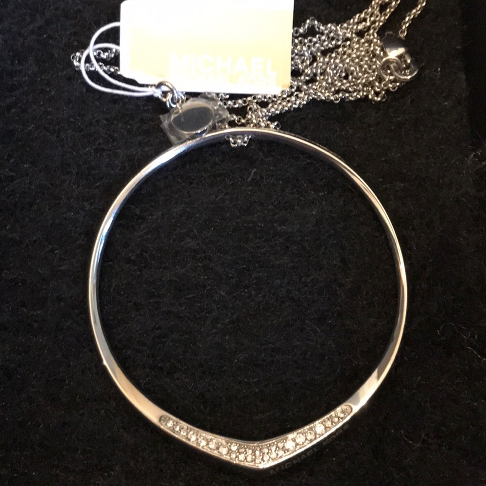 Michael Kors pave circle pendant necklace